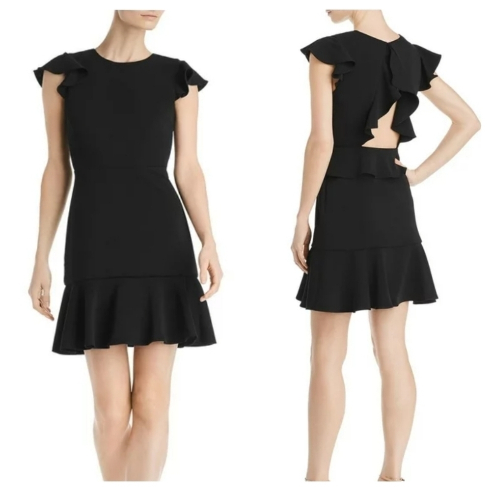 JAYGODFREY Black Ruffle Open Back Dress - Picture 2 of 11